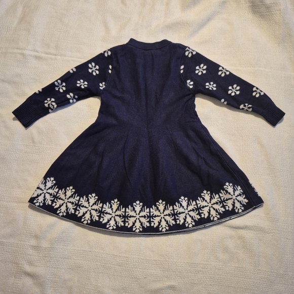 You You kids girls size 100 or 4 sweater dress reindeer & snowflake EUC - Picture 5 of 5